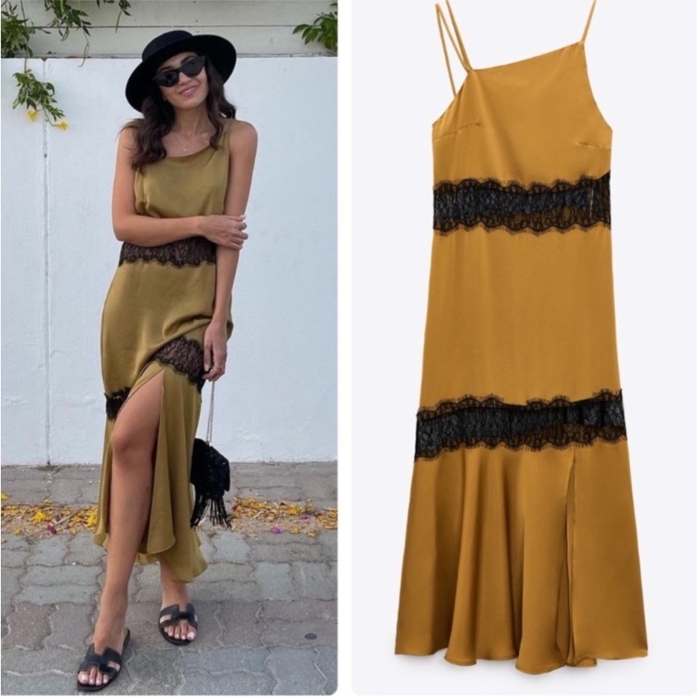 Zara combination lingerie style slip on dress NWT blogger favorite